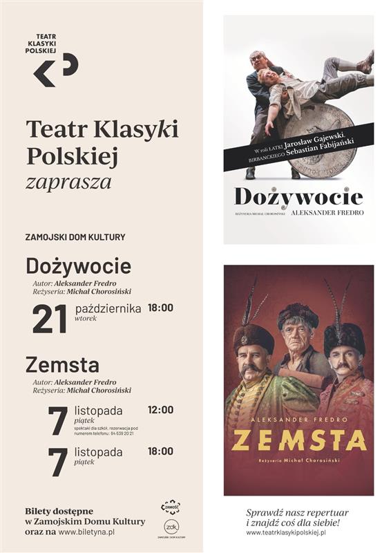 Dożywocie i Zemsta - Teatr Klasyki Polskiej